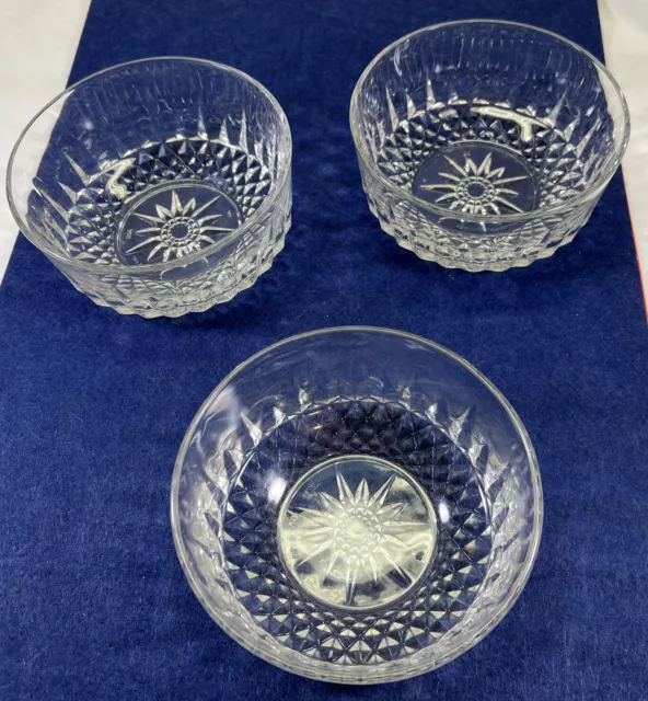 Starburst Desert Dish Arcoroc USA Clear Glass Dish 5” Made In New Jersey VTG