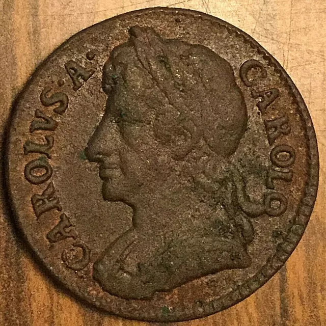 1673 Uk Gb Great Britain Farthing Coin