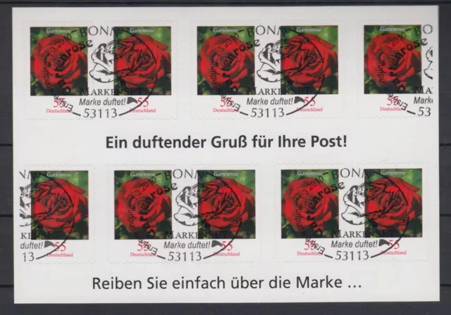 Bund 2675 SELBSTKLEBEND Folienblatt 7 Blumen Gartenrose 55 C ESST Bonn