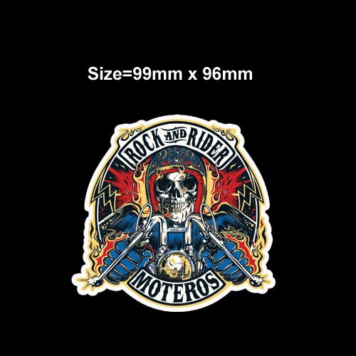 Rock And Ride Sticker, Harley Davidson Style Helmet Decal Motorcycle . Skull