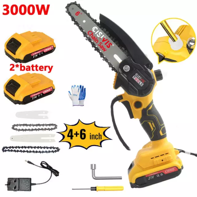 4/6in For DeWalt Mini Cordless Chainsaw Electric One-Hand Saw Wood Cutter/Chains