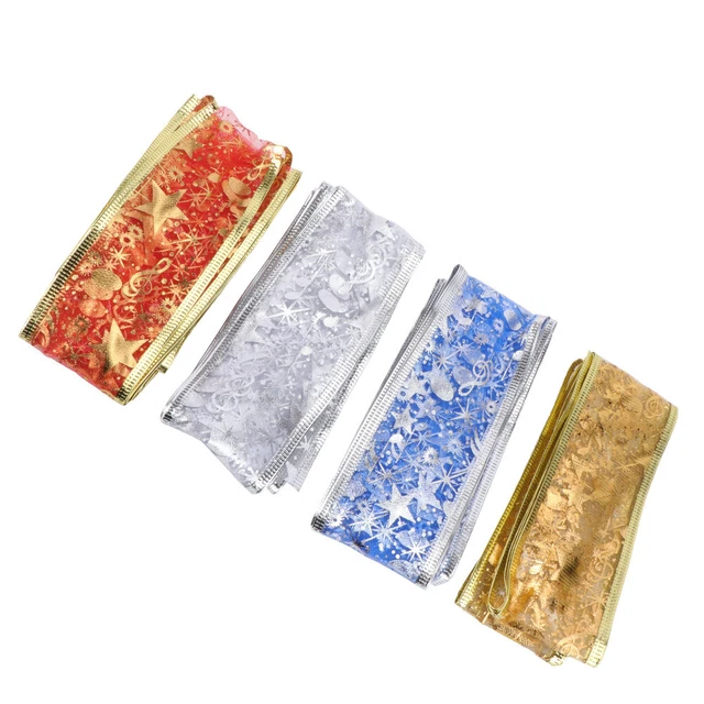 8 rollholiday xmas ribbon en von Ripsband Weihnachten Verpackung Band Band Bo 2