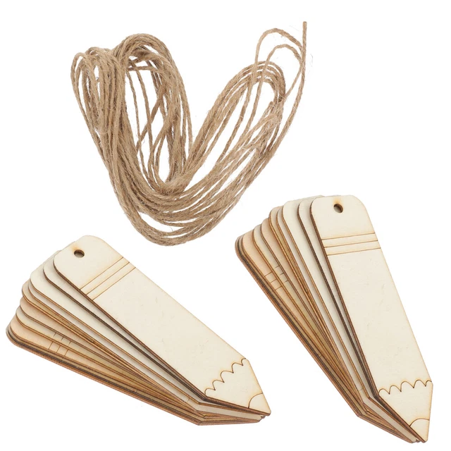 2 Sets Wooden Pencils Cutouts Pencil Pencil Name Tags Rope Pencil