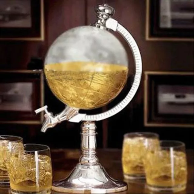 Whiskey Decanter Liquo Wine Spirits Rum Tool Glasses 1.5L Globe World Decanters