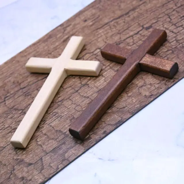 Large Christian Cross Crucifix - 12cm Hanging Wall Decor Two-Tone