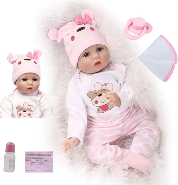 22" Real Life Reborn Baby Dolls Vinyl Silicone Soft Realistic Newborn Doll Gifts