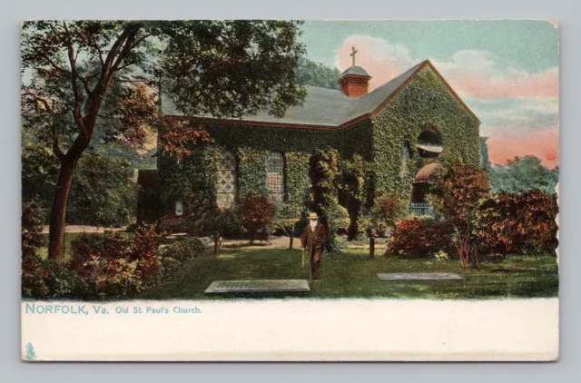 Postcard Old St. Paul's Church Norfolk Virginia c1907 Tuck's Post Card