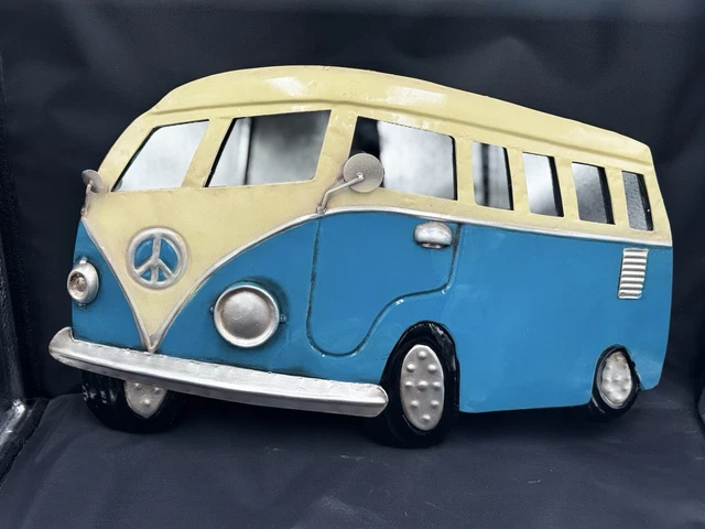 New! 3D Metal VW Samba Bus Replica Wall Art  18”x12”