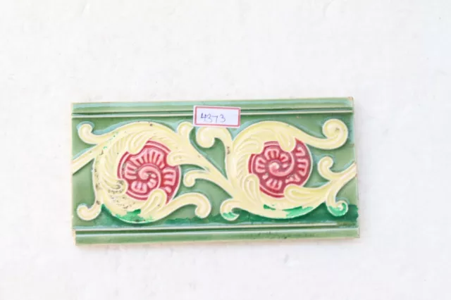 Japan antique art nouveau vintage majolica border tile c1900 Decorative NH4373 11