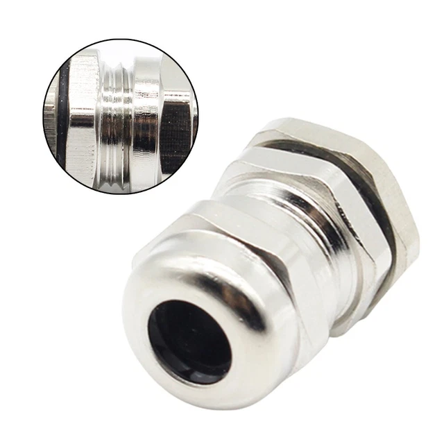 PG7 Cable Gland Connector Silver Stainless Steel Waterproof Accessories
