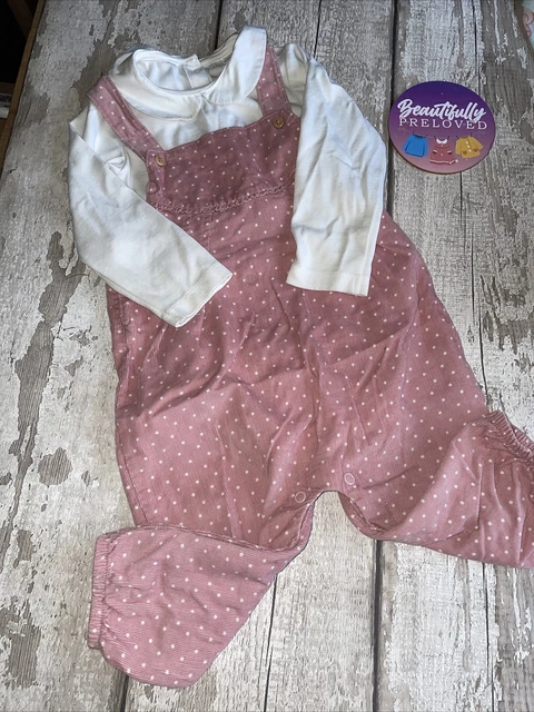 Baby girls cute dungaree set by Next age 9-12 months