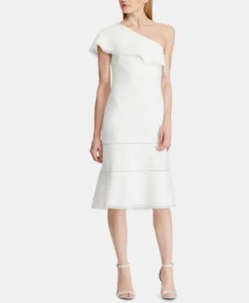 Lauren Ralph Lauren Dress Janicia Crochet Trim Crepe Sheath Ivory 10 NEW NWT 316