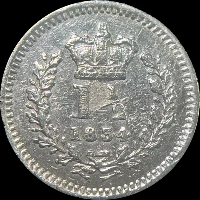 GREAT BRITAIN. 1834, 1-1/2 Pence, Silver - Jamaica, Sri Lanka, Trinidad SCARCE