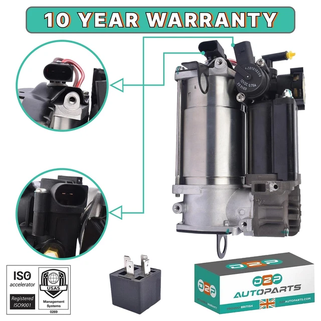 AIRSUSFAT Pompa del compressore della sospensione dell'aria con il relè per Q7 2007-15 4L0698007B UK 2007-2015 7L8616007A 7L8616007C 7L8616007E 7L0698853