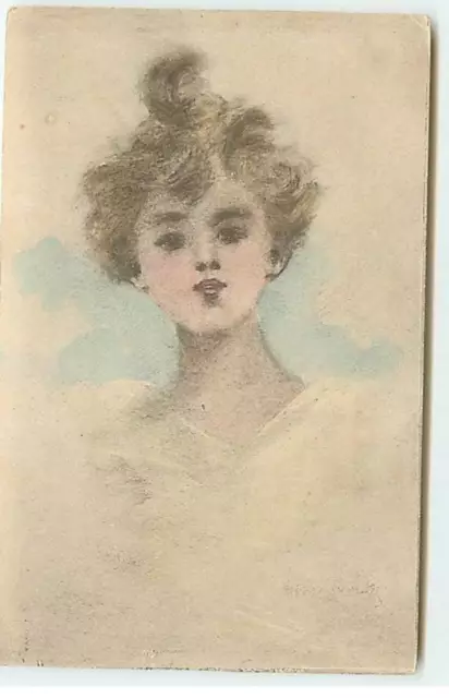 Illustrateur - Henri Boutet - Portrait d'une jeune fille - 21722