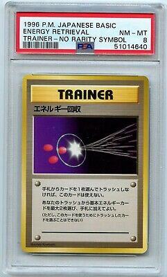 Japanese Pokémon Trading Card 1996 Base Set No Rarity Energy Retrieval PSA 8