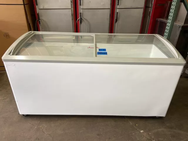 NEW 66" Sliding Curved Glass Ice Cream Freezer 18.5 Cu Ft NSF Excellence #8919
