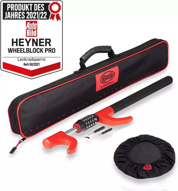 Heyner KFZ WheelBlock Pro Premium Lenkradsperre mit Zahlenschloss Lenkradkralle