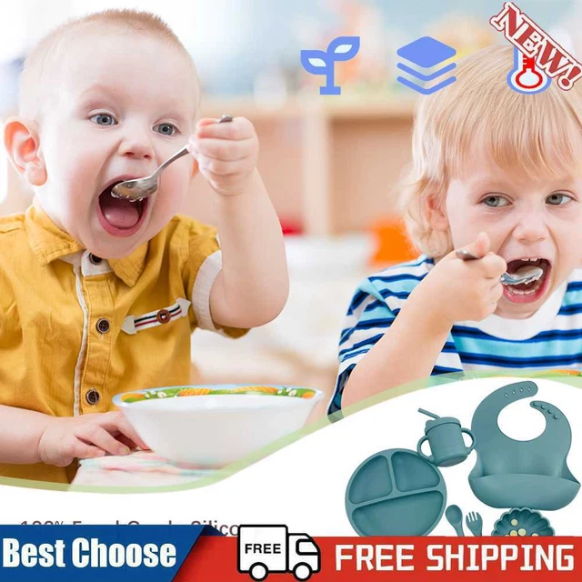 6 piezas/juego de vajilla de alimentación para bebés con ventosa juego de alimentación para bebés vajilla para niños