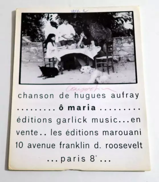 Partition vintage sheet music HUGUES AUFRAY : O Maria * 70's