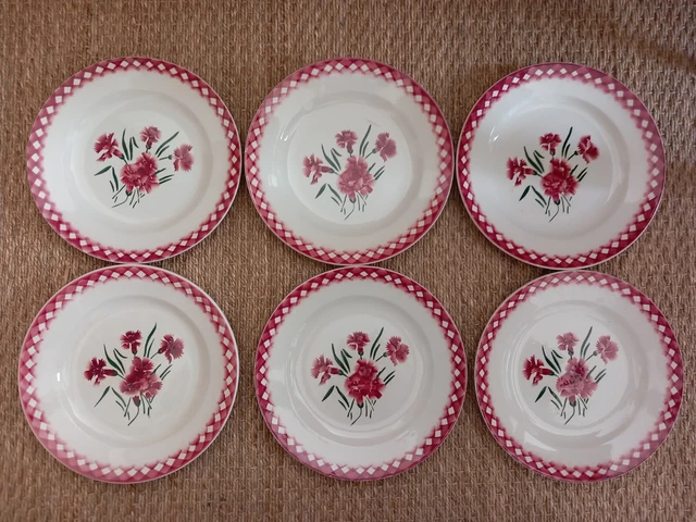 3 assiettes creuses anciennes faïence DIGOIN SARREGUEMINES FRANCE, Collection PARADIS