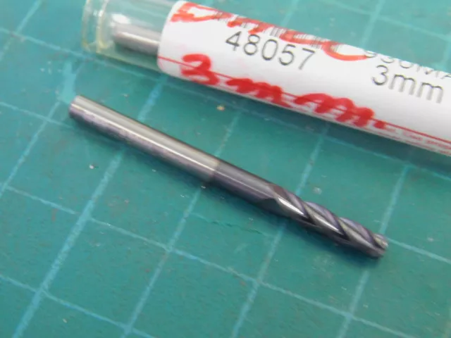 4 New Garr 4 Flute Solid Carbide Ball End Mills 3 mm Diameter 13mm LOC 40mm OAL