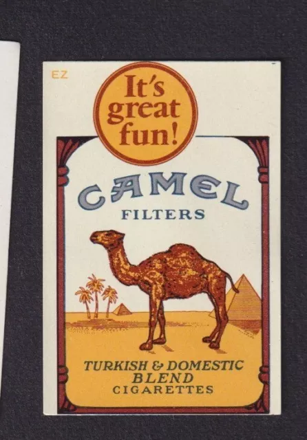 Ancienne    étiquette     allumettes     BN152446 Camel Cigarettes Pyramides