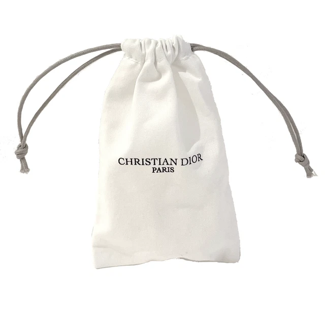 CHRISTIAN DIOR DRAWSTRING Dust Bag Cotton Gift Pouch White