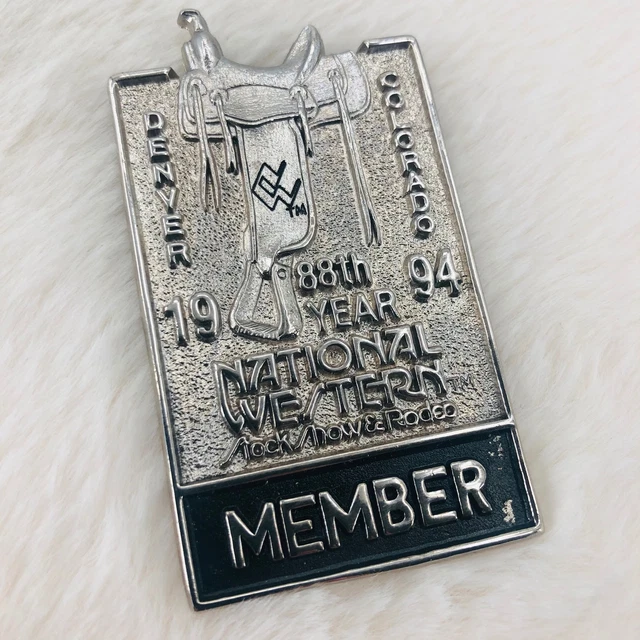 1994 Denver National Western Stock Show Rodeo Member Souvenir Lapel Pin Badge