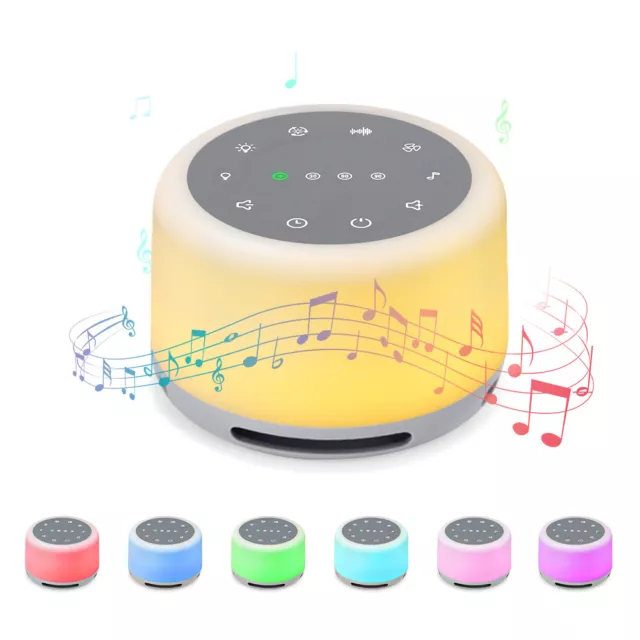 White Noise Sound Machine Sleep Therapy For Adult Baby Nature Sounds NEW U2I3