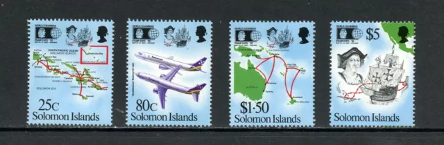 R1832 Salomon Îles 1992 Columbus Expédié Cartes Avions 4v. MNH