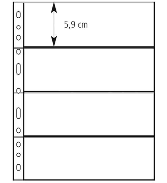 10 schwarze Einlageblätter "4 Felder" (passt in LEUCHTTURM OPTIMA)