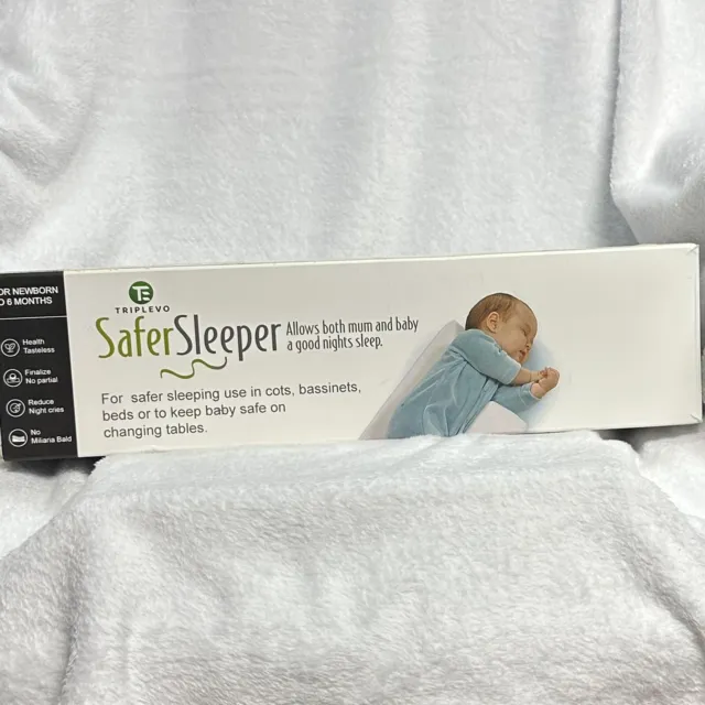 NIB Original Safer Sleeper Anti Roll Baby Pillow - White - Adjustable