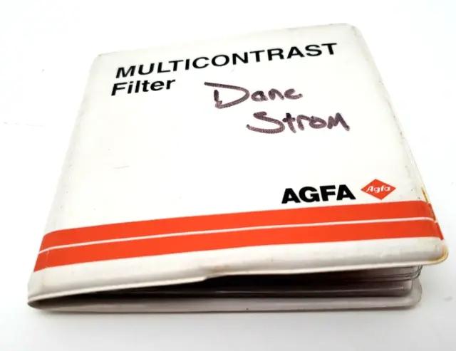 Juego de filtros multicontraste / multigrado AGFA 3.5x3.5 - ¡11 de 12 con folleto!