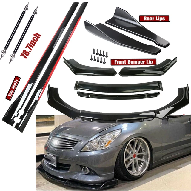Front Bumper Lip Spoiler Splitter 79" Side Skirts Rear Lip For Infiniti G35