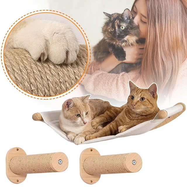 Cat Hammock Wall Mounted Wooden Kitten Hanging Bed Pet Furniture Perches Shelf/
