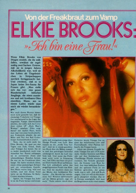 ELKIE BROOKS - Clipping/Bericht aus dem Jahr 1976 - Musikzeitschrift ...