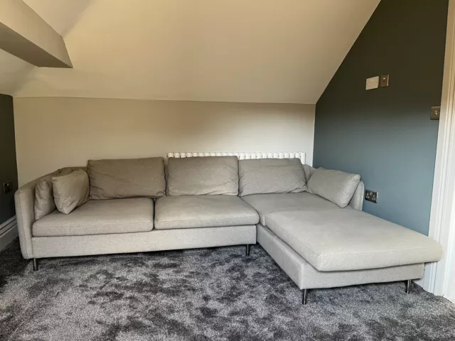 SITS GREY BLUE large corner sofa £400.00 - PicClick UK