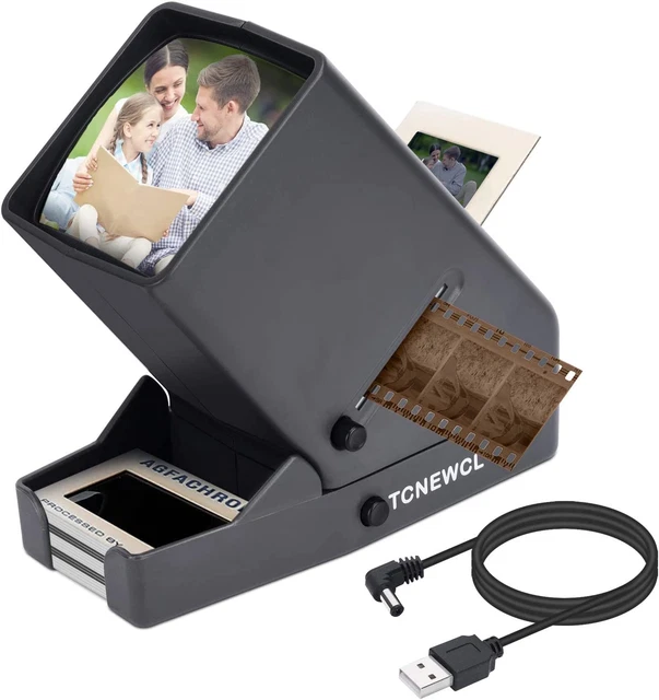 Visor de película y diapositivas de escritorio de 35 mm aumento 3X USB