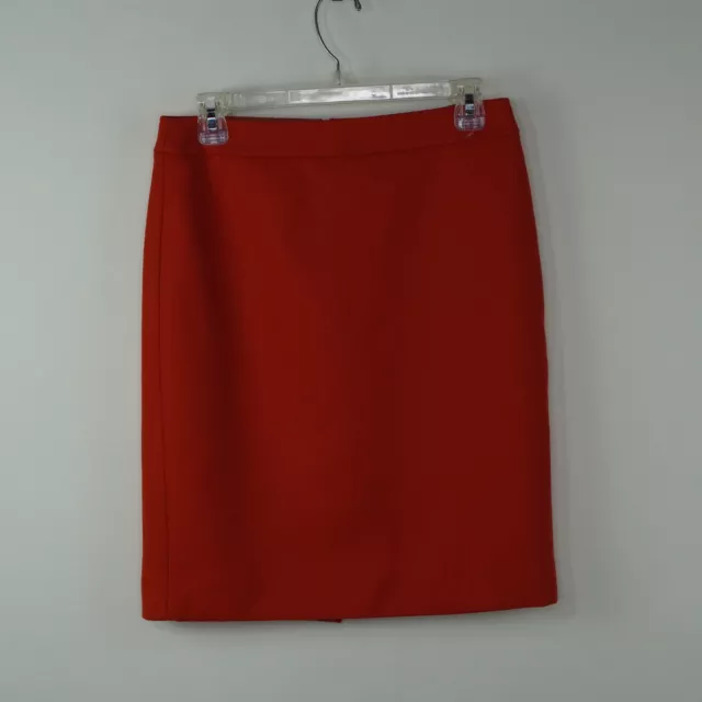 J Crew  Womens Wool Orange No 2 Pencil Skirt sz 6P  Lined Slit Classic Fit