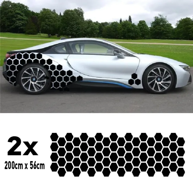 Car Camouflage Kit Solid Hexagon Honeycomb Side Stickers Decals Graphics Vinyl