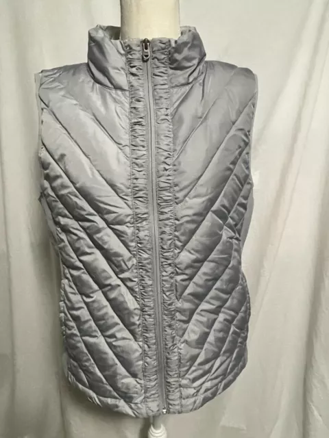 LUCY Womens Winter Hideaway Vest, Goose Down, Gray, XL