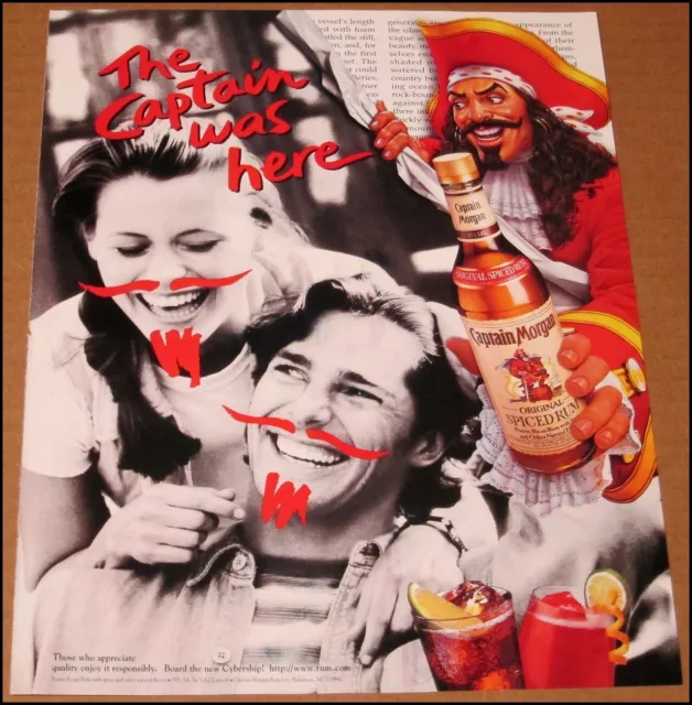 1997 Captain Morgan Rum Print Ad Advertisement Vintage Crown Royal Whisky