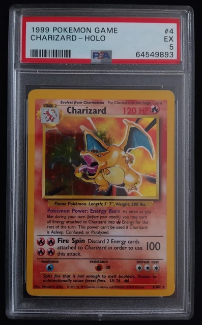 1999 Pokemon Base Set Charizard Holo Rare 4/102 EX PSA 5