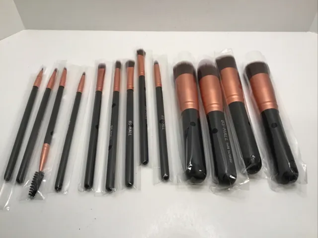 BS-MALL 14 Pcs Makeup Brushes Premium Synthetic Kabuki Makeup Brush Set Open Box