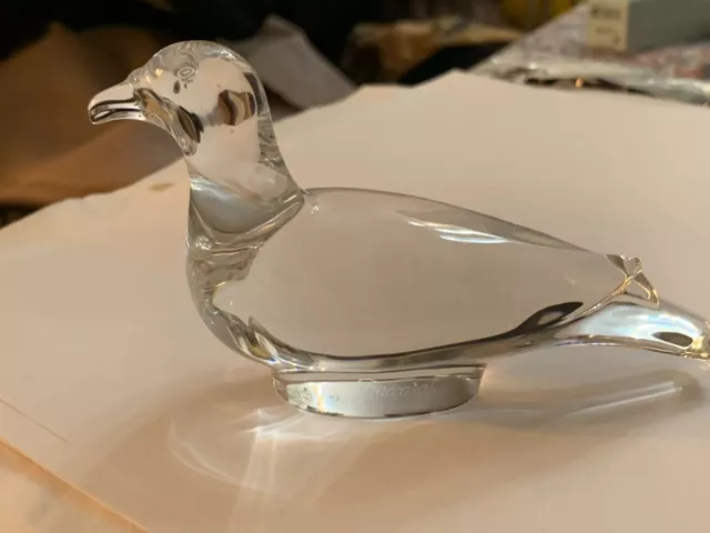 Vintage Baccarat France Dove Bird Art Crystal Sculpture Figurine Art Glass