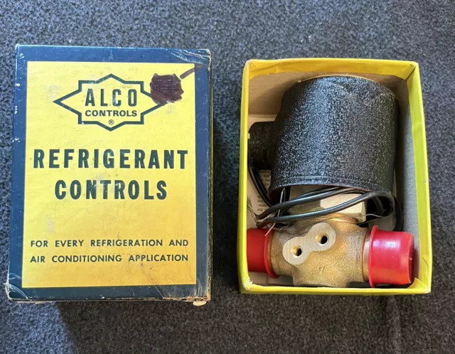 New Old Stock - ALCO Refrigeration Controls Brass Solenoid Valve S36-1 in Box