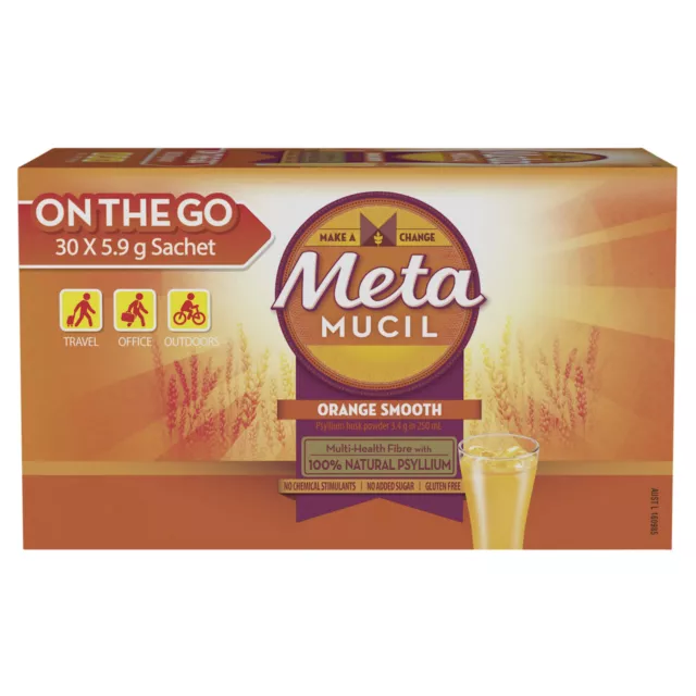 Metamucil Multi-Health Fibre with 100% Psyllium Natural Psyllium Orange Smoot...