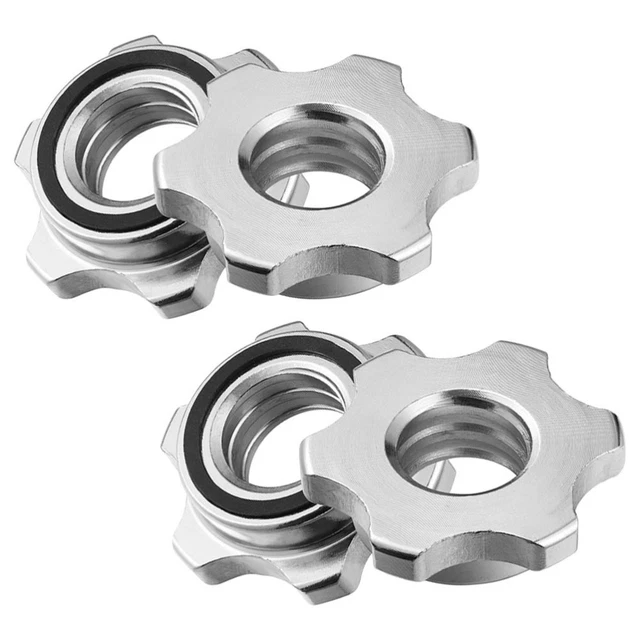 4PCS CASTING IRON Hex Nuts Anti Lock Collar Screw for Barbell Dumbell
