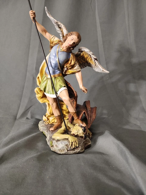 ST. MICHAEL THE Archangel Statue Stepping On The Head Of Satan, 12 ...